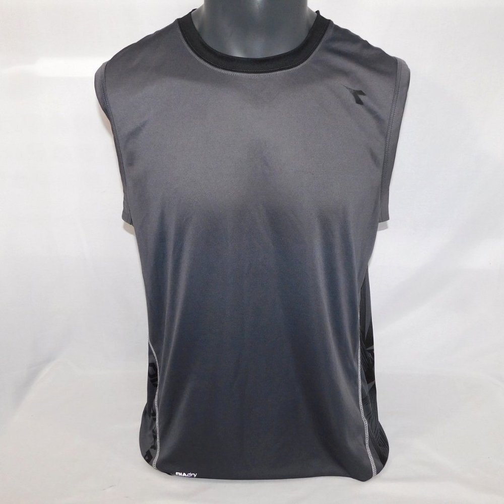 Diadora Sleeveless Tank Active Workout Shirt Gray Mens L